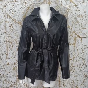 Rave vintage 90's faux leather jacket size small